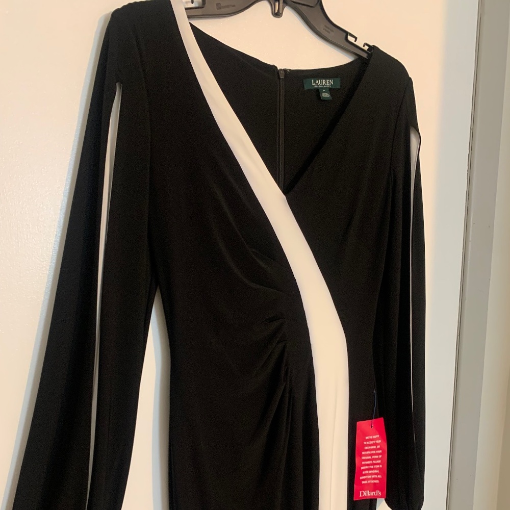 Lauren formal black & white dress